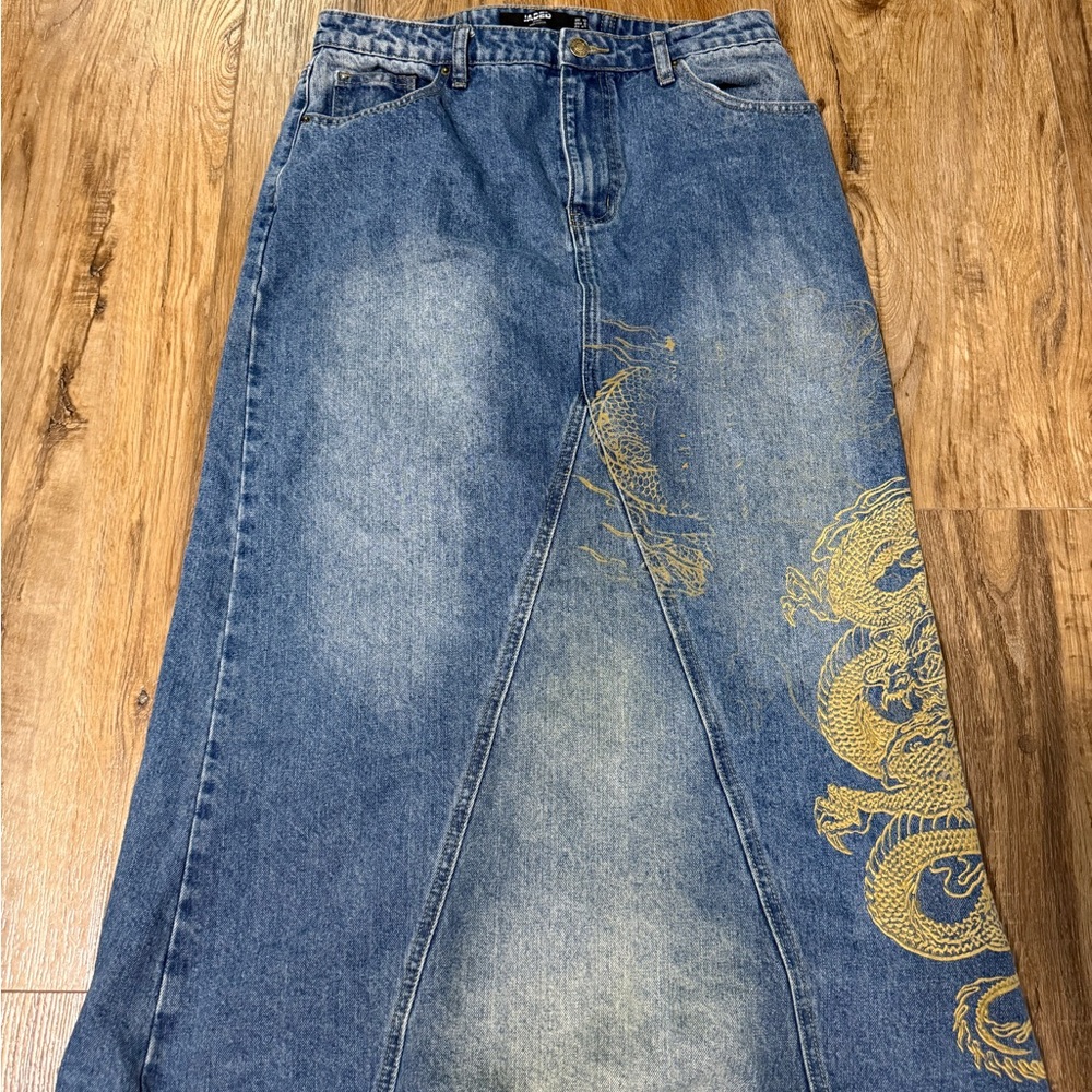 Jaded London Blue Denim Skirt
